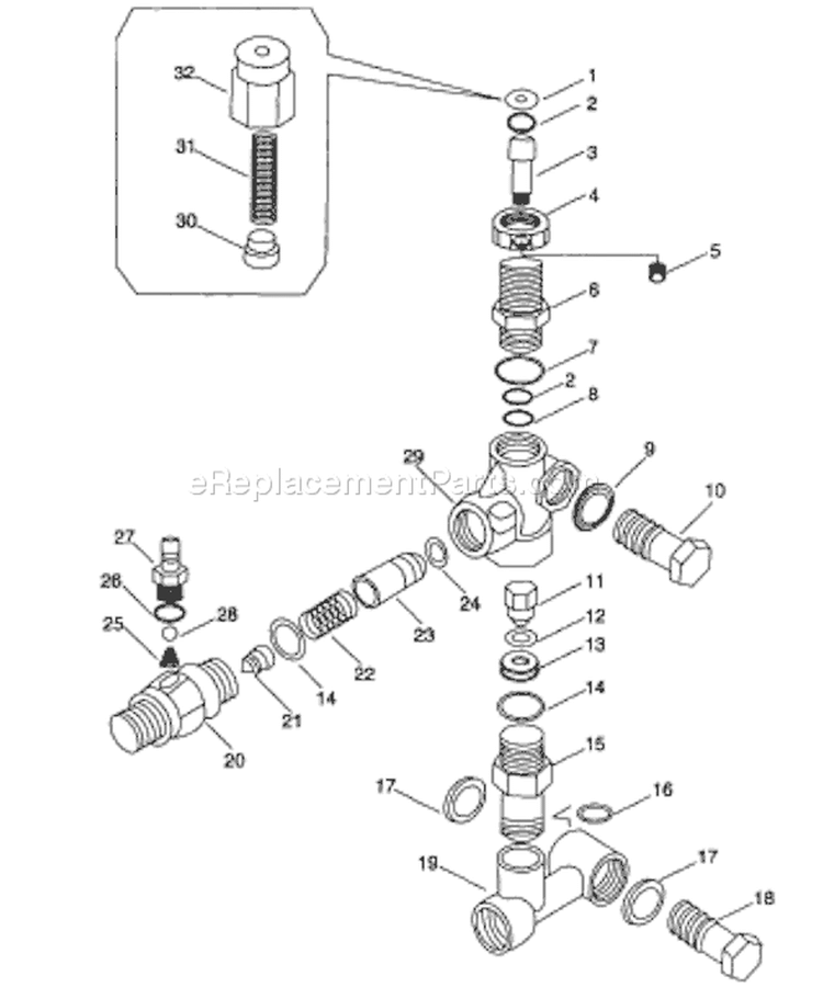 Page W Diagram and Parts List for A2701  Briggs and Stratton Pressure Washer
